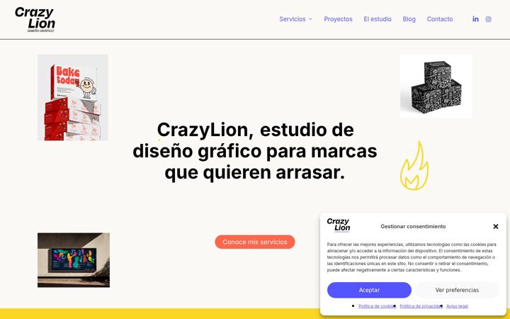 Screenshot of crazylionestudio.es