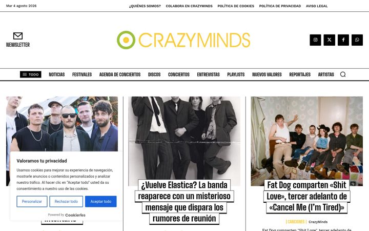 Screenshot stránky crazyminds.es