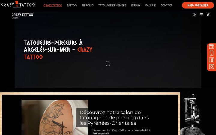 Screenshot of crazytattooargeles.fr