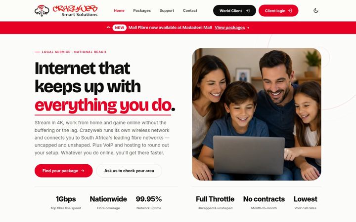 Skärmbild av crazyweb.co.za
