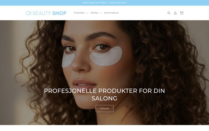 Screenshot of crbeautyshop.no
