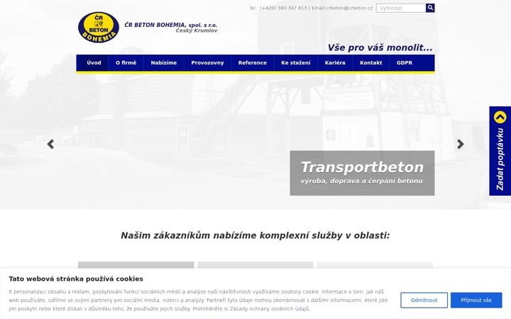 Screenshot stránky crbeton.cz