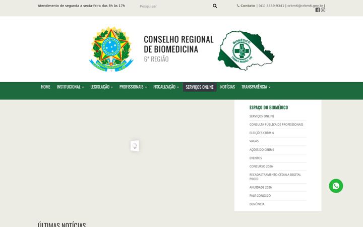 Snimka zaslona za crbm6.gov.br
