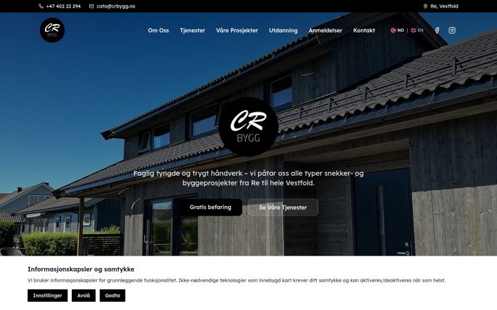 Screenshot of crbygg.no