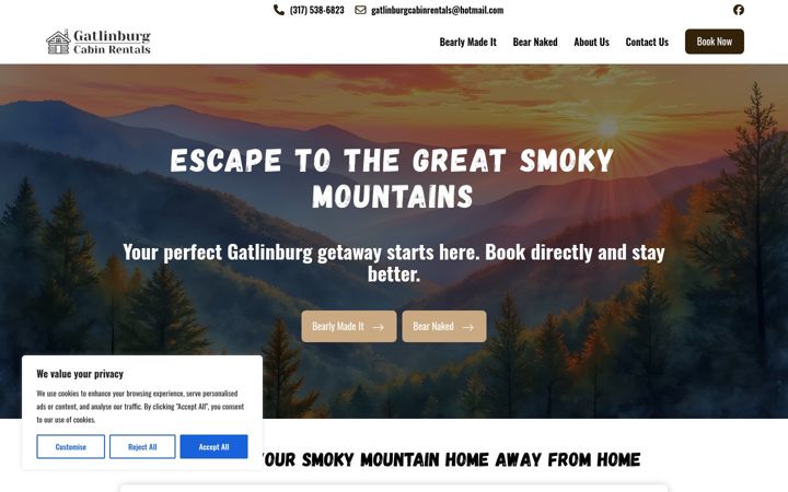 Screenshot of crcabin.com