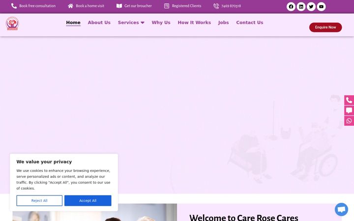 Screenshot von crcares.co.uk