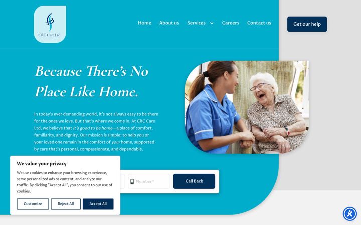 Screenshot ta' crccare.co.uk