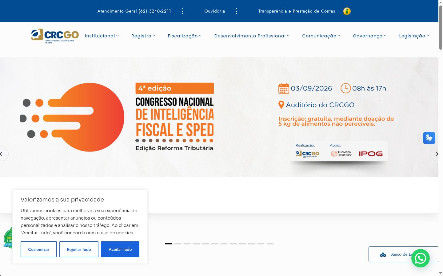 Screenshot of the consent banner shown before any interaction