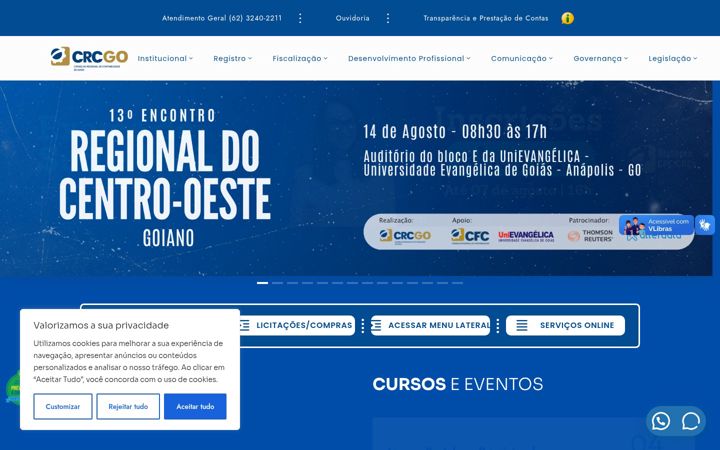 Screenshot of crcgo.org.br