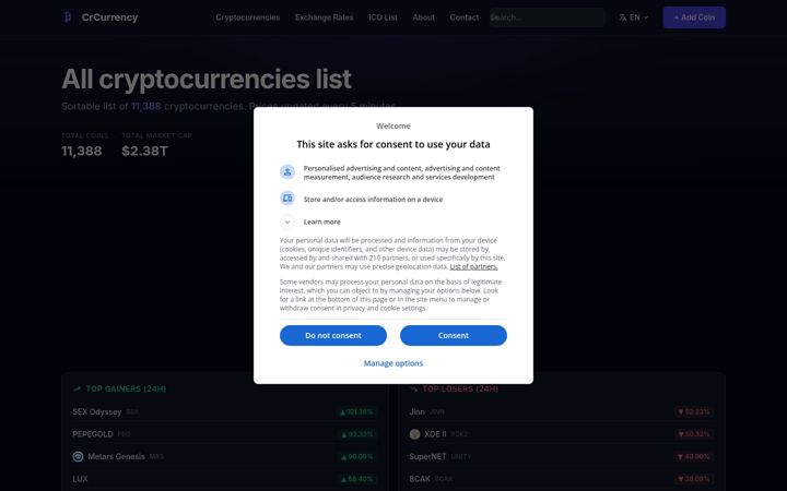 Screenshot of crcurrency.com