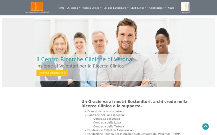 Screenshot of crcvolontariricercaclinica.it