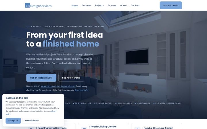 Screenshot of crdesignservices.co.uk