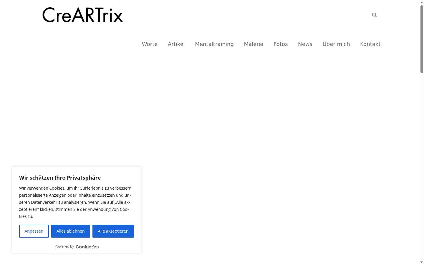 Screenshot of the consent banner shown before any interaction