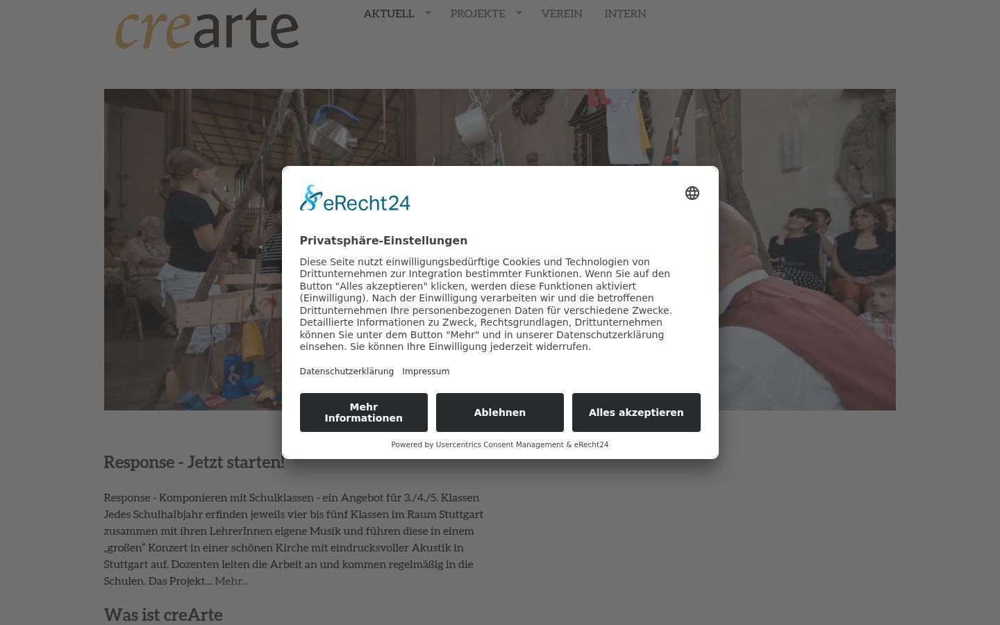 Screenshot del banner di consenso mostrato prima di qualsiasi interazione