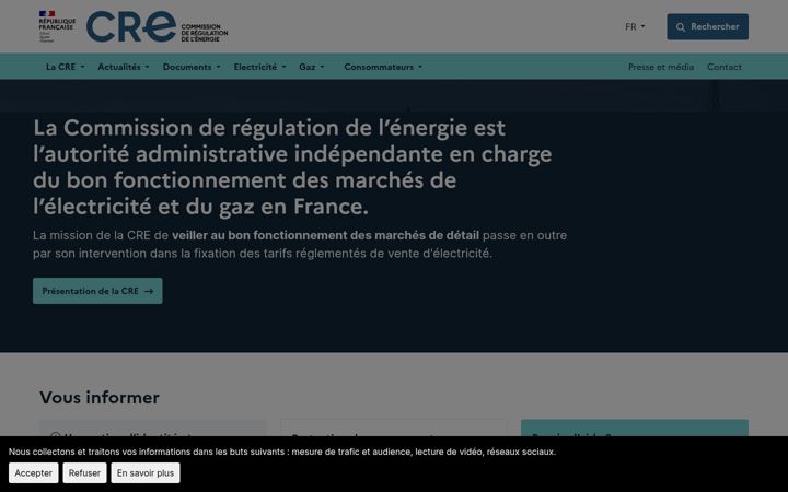 Screenshot of cre.fr