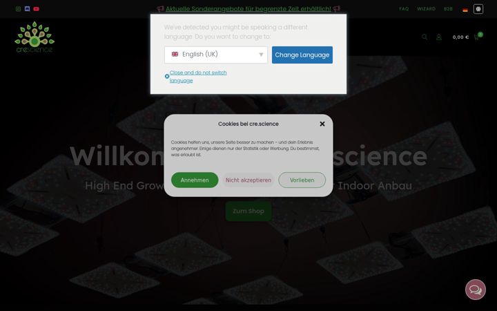 Screenshot of cre.science