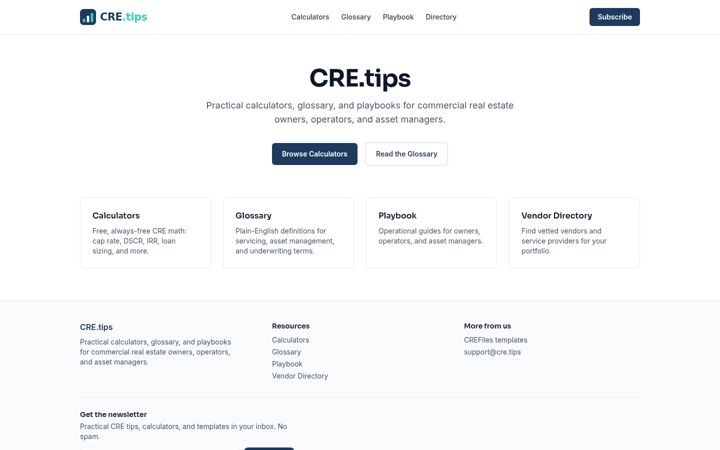 Screenshot of cre.tips