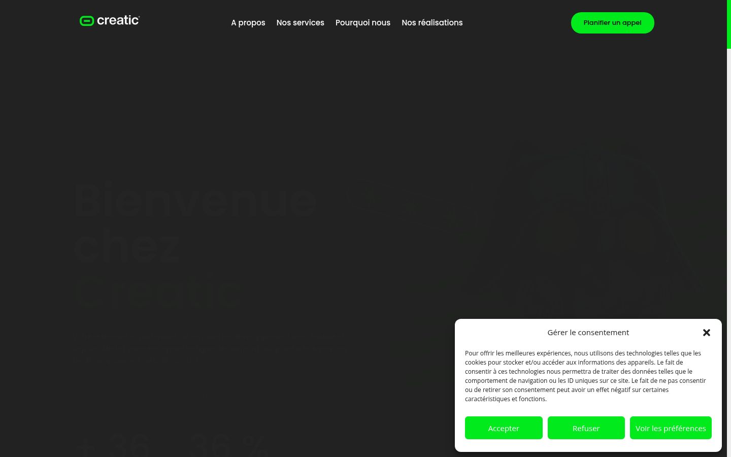 Snímka obrazovky banera súhlasu zobrazeného pred akoukoľvek interakciou