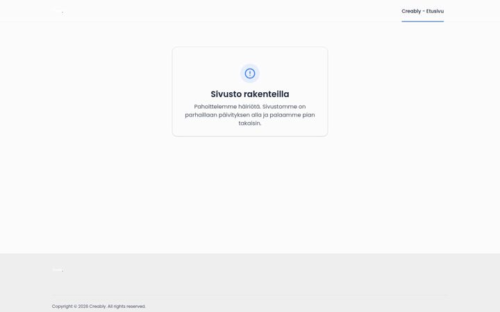Screenshot of creably.fi