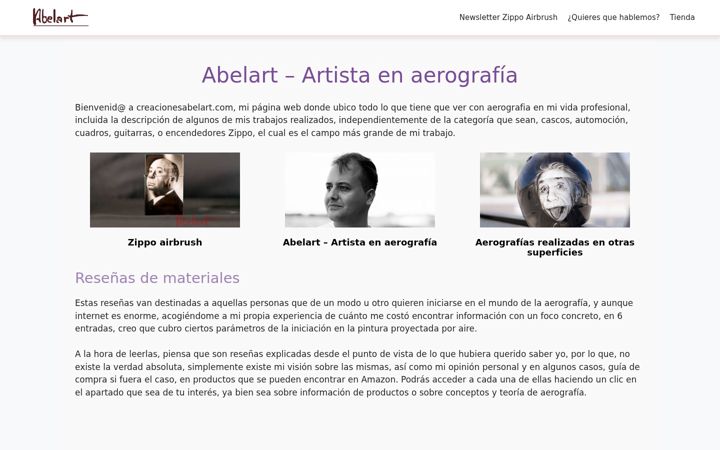 Screenshot of creacionesabelart.com