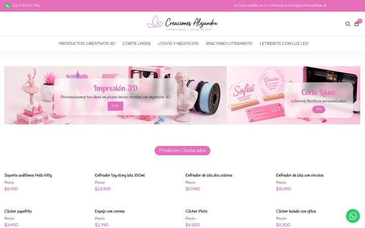 Screenshot of creacionesalejandra.cl