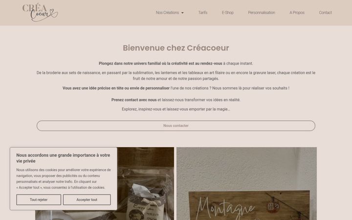 Screenshot of creacoeur.ch