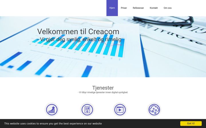 Screenshot of creacom.no