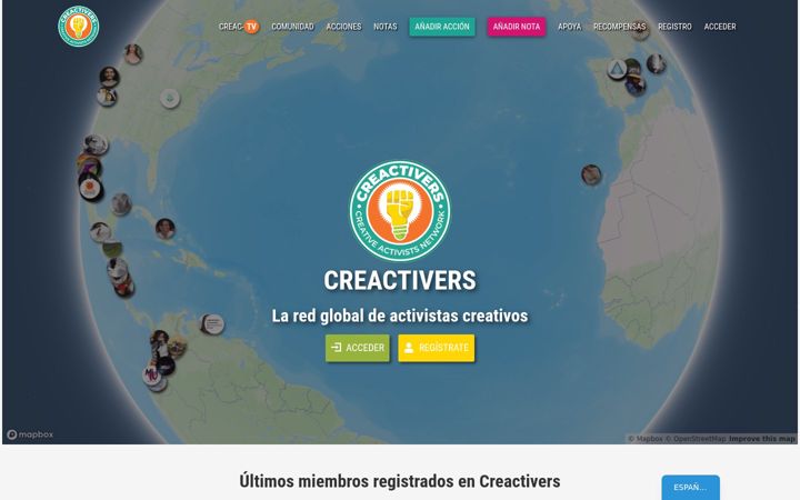 Ekrano kopija creactivers.org