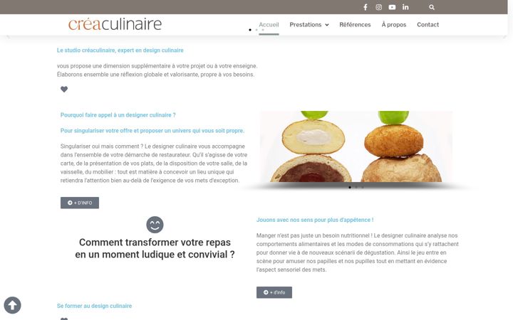 Screenshot of creaculinaire.com