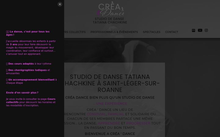 Screenshot of creadance-roanne.fr