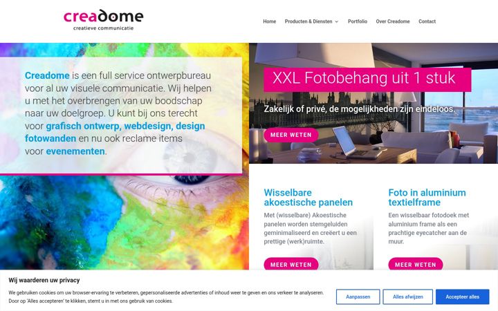 Screenshot of creadome.nl