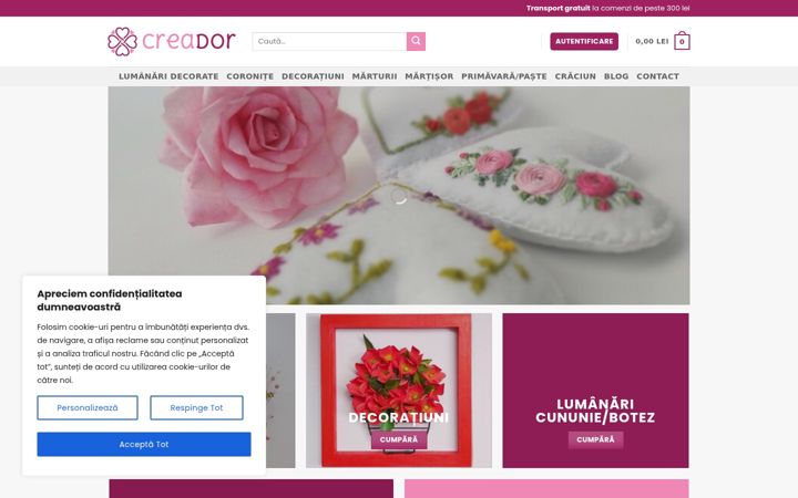 Screenshot of creador.ro