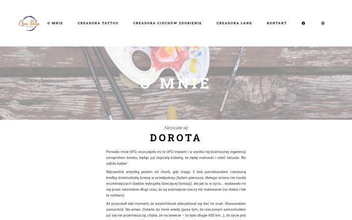 Kuvakaappaus sivustosta creadorastudio.pl