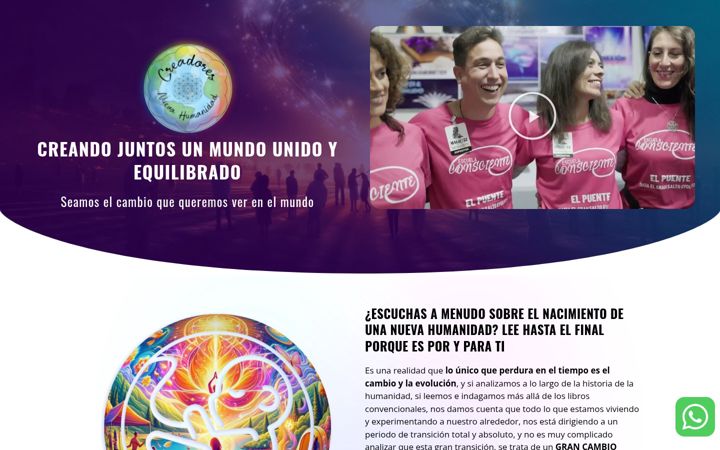 Screenshot of creadoresnuevahumanidad.com