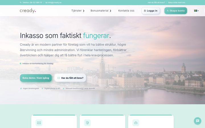 Screenshot of cready.se