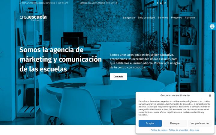 Screenshot of creaescuela.com