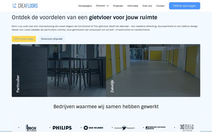 Screenshot of creafloors.nl