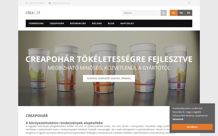 Screenshot of creaform.hu