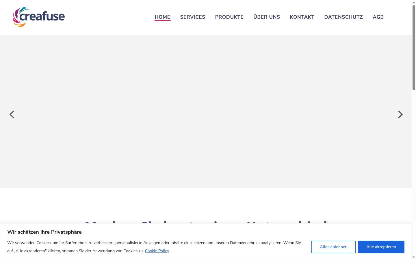 Screenshot van de toestemmingsbanner zoals getoond vóór enige interactie