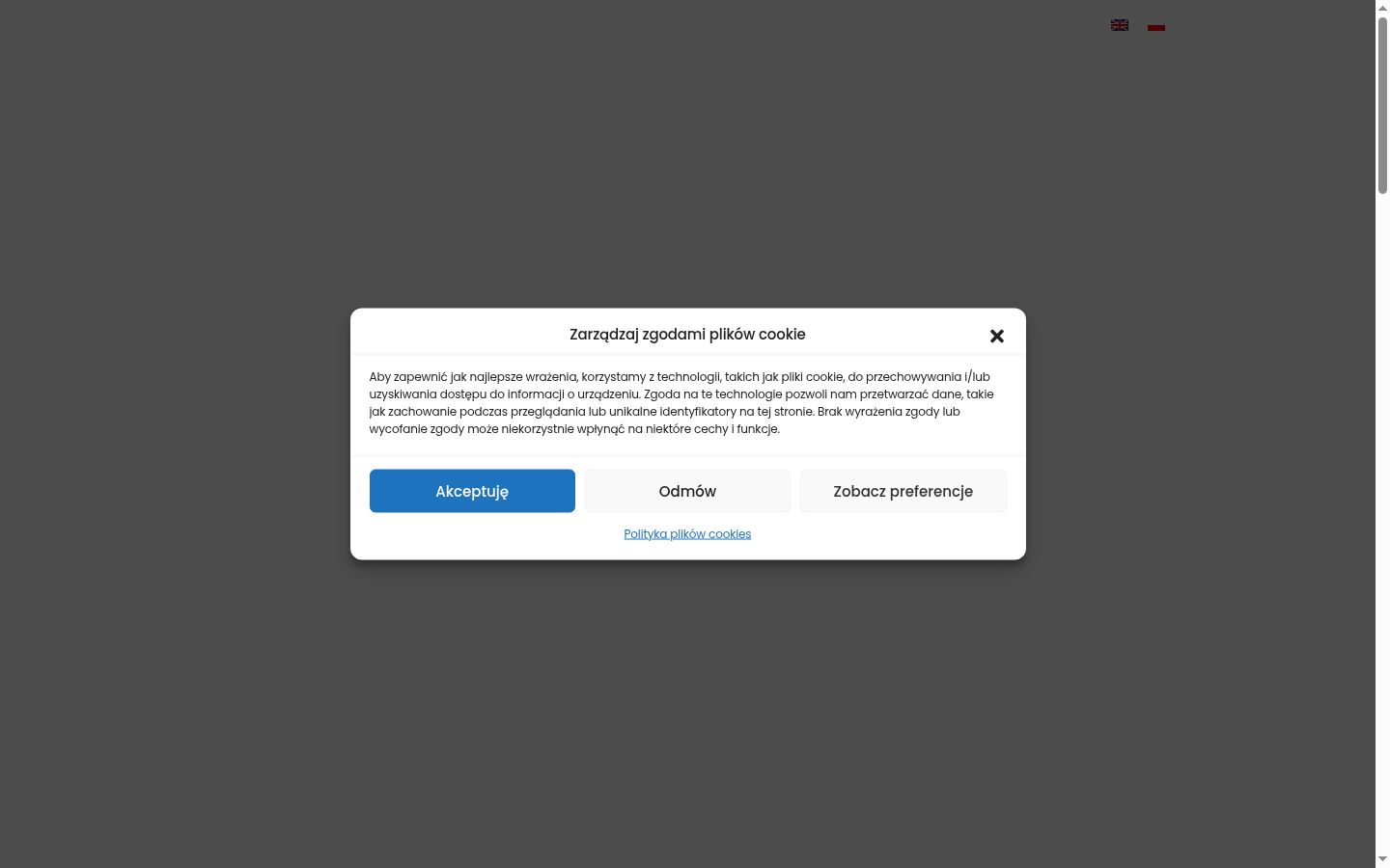 Captura de ecrã do banner de consentimento apresentado antes de qualquer interação