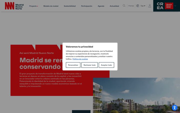 Screenshot of creamadridnuevonorte.com