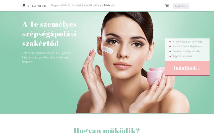 Ekrano kopija creambox.hu
