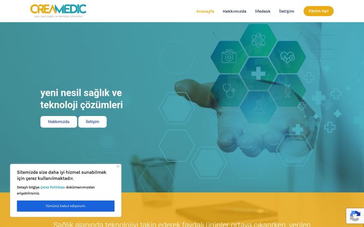 Skärmbild av creamedic.com.tr