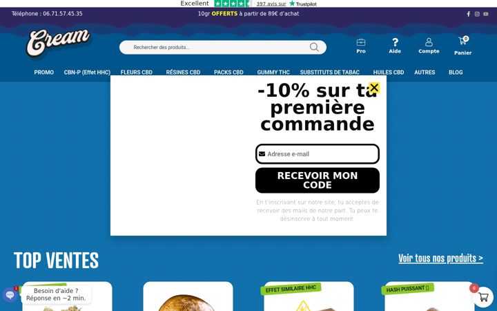 Screenshot of creamhigh.fr