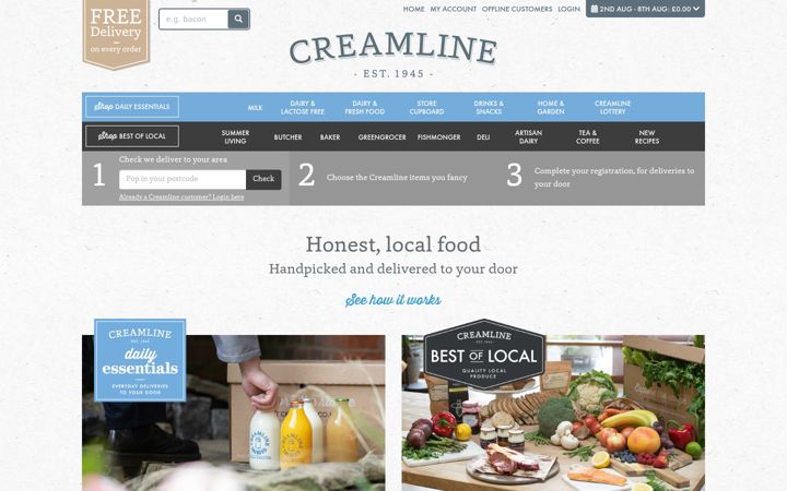 Screenshot of creamline.co.uk