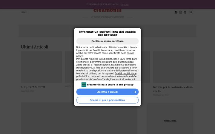 Ekrano kopija creamonili.altervista.org
