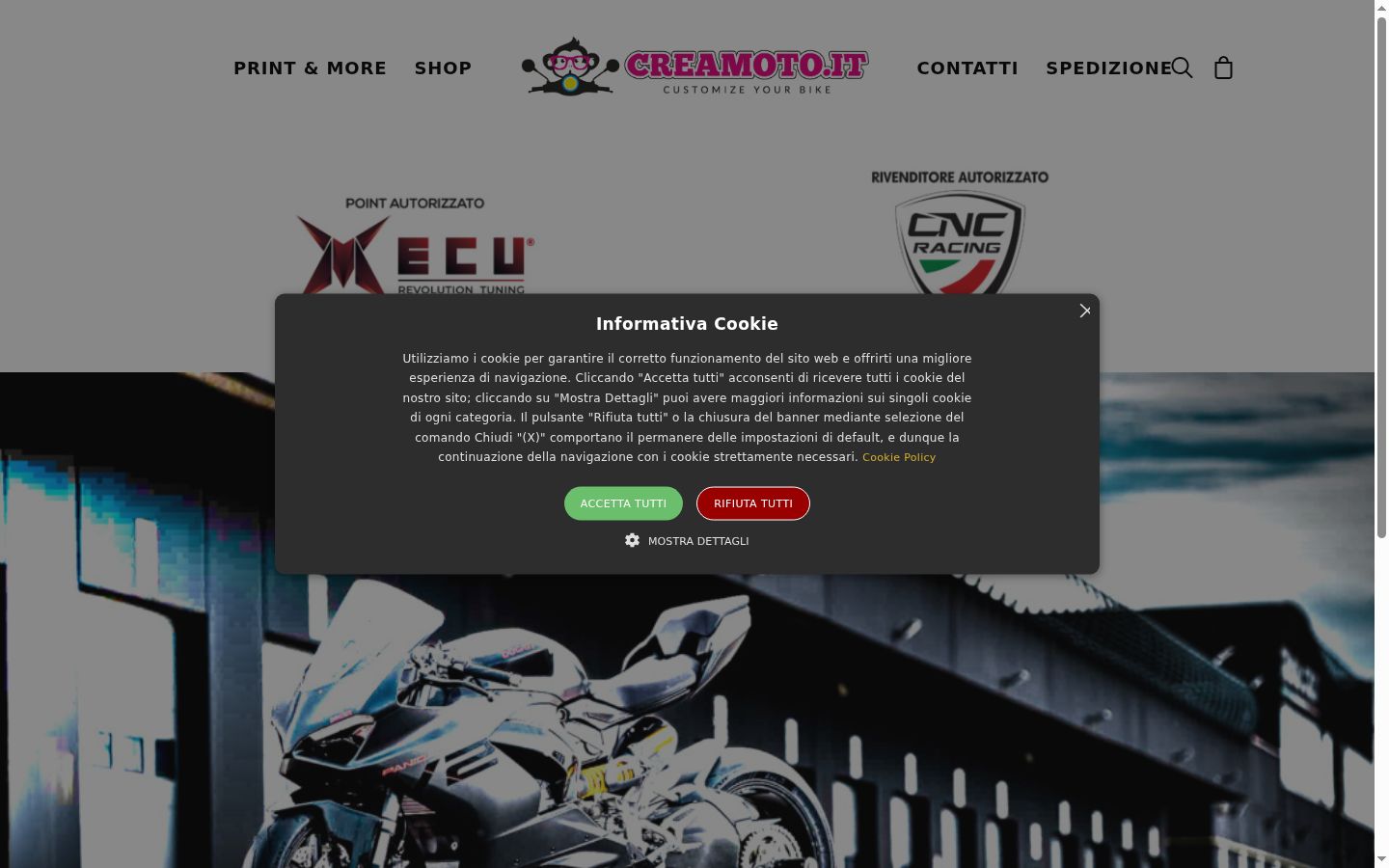 Captura de ecrã do banner de consentimento apresentado antes de qualquer interação