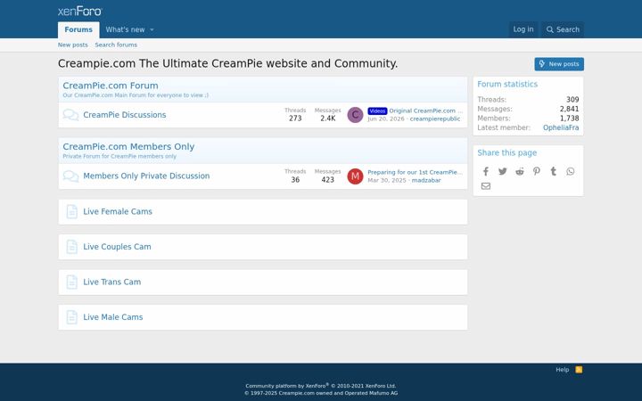 Screenshot of creampie.com
