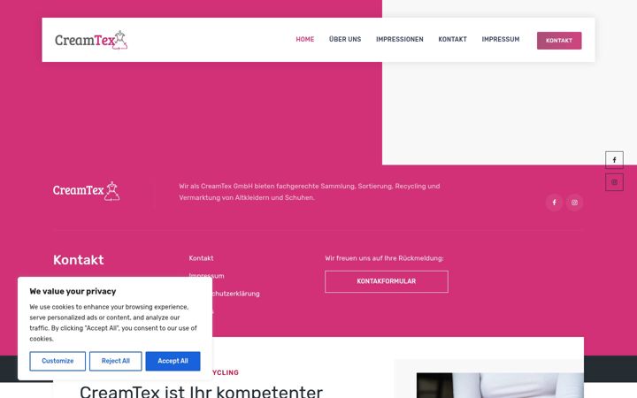 Screenshot of creamtex.de