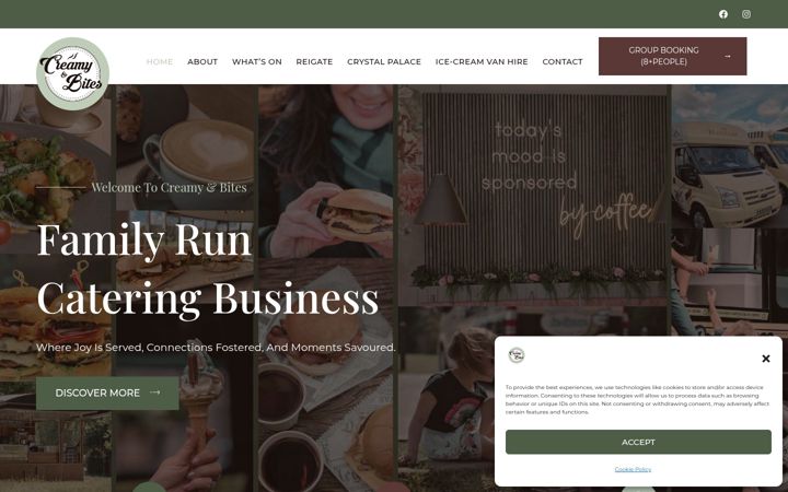 Screenshot of creamyandbites.co.uk